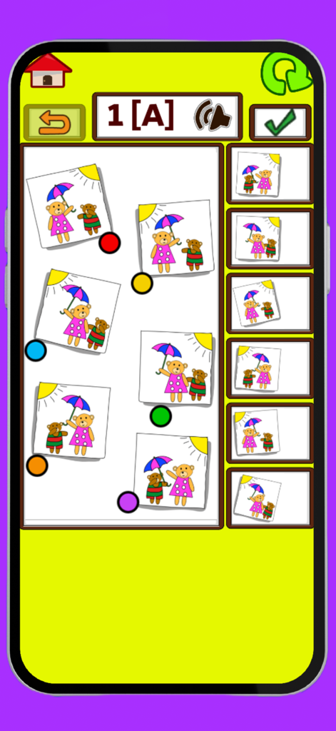 Skills school - Matching puzzle with bear illustrations in the Skills school educational app