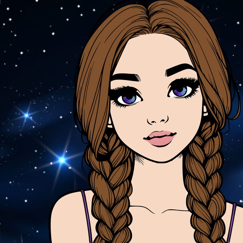 realistic girl with braids