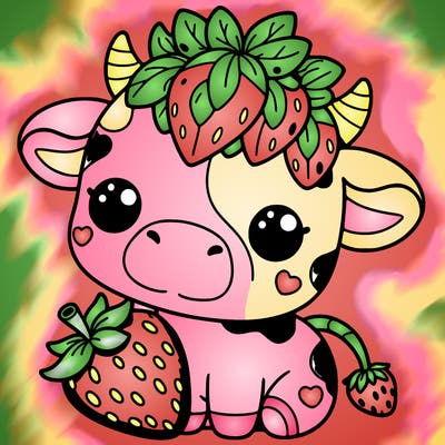 cute strawberry cow