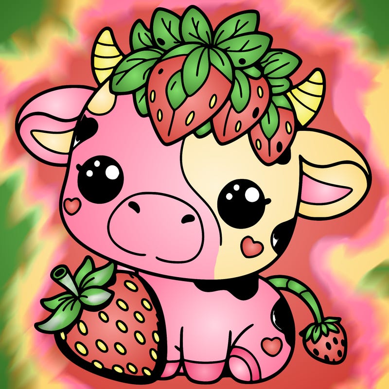 cute strawberry cow