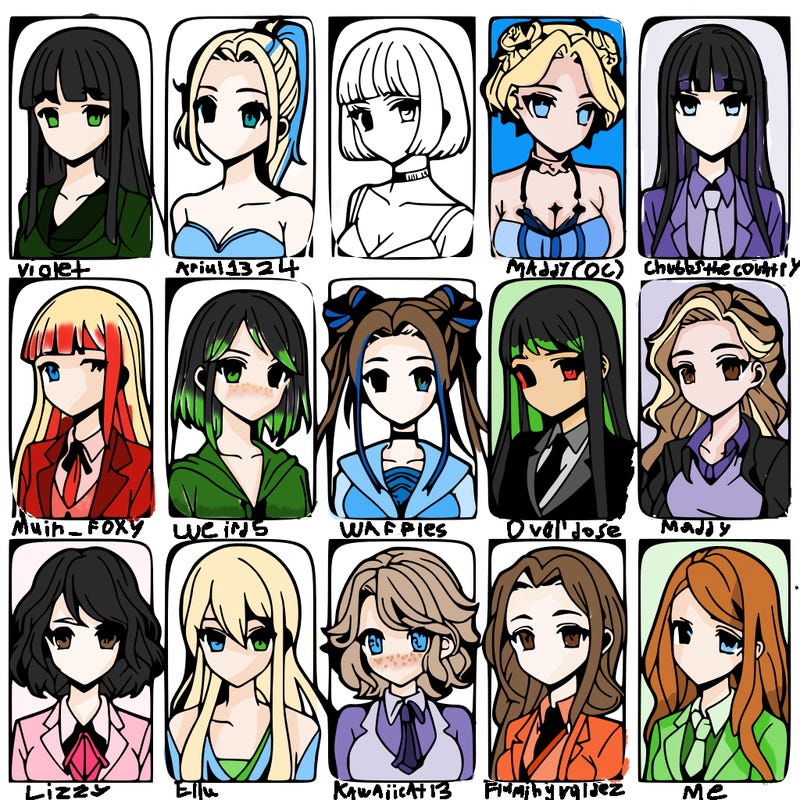 girls that look diffrent anime