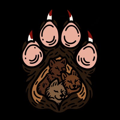 wolf paw with with wolves inside