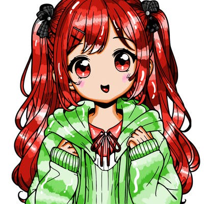 manga girl with cute clothes