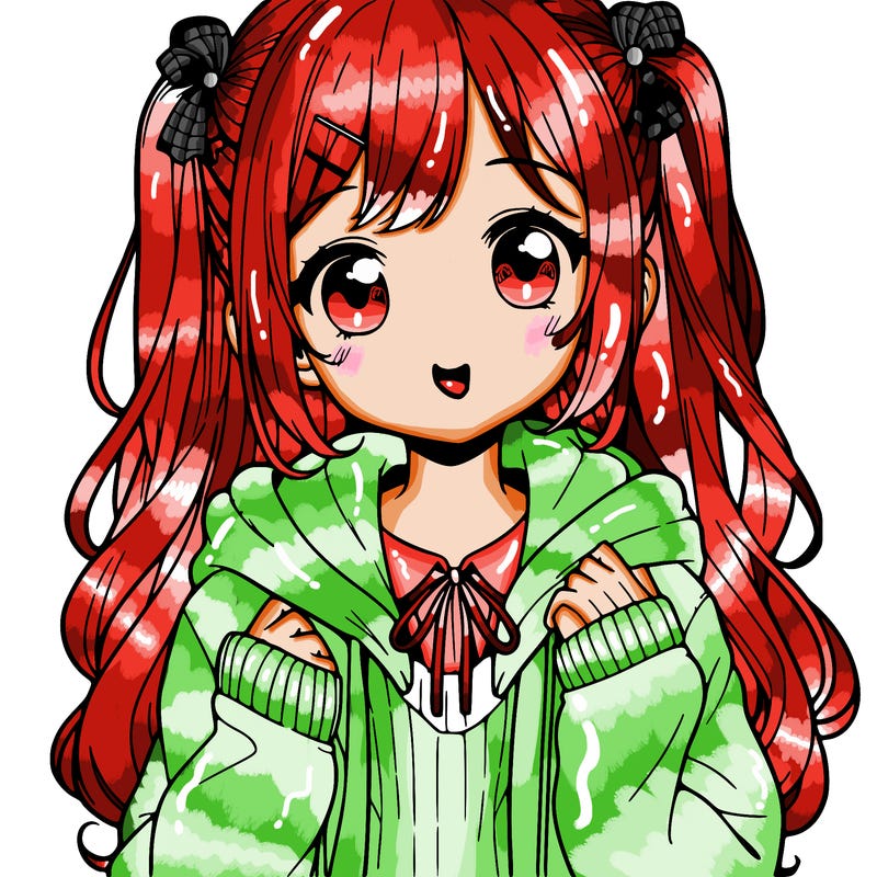 manga girl with cute clothes