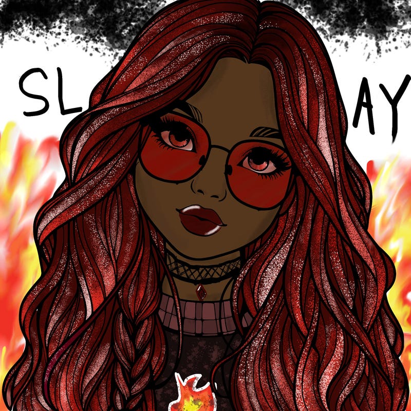 girl with long hair and freckles and glasses realistic