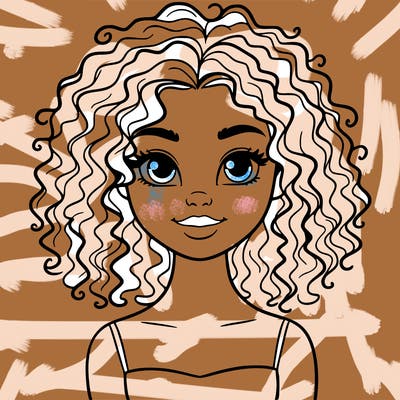 woman with curly hair