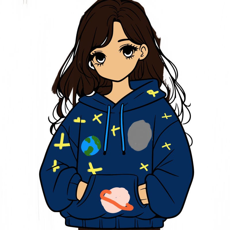 a teen girl with a oversized sweatshirt