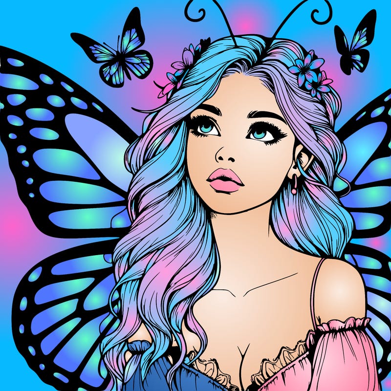 butterfly fairy realistic girl