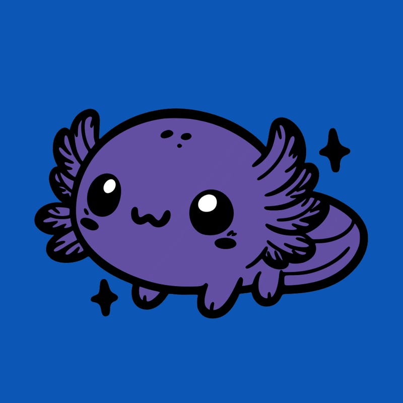 cute easy baby axolotl
