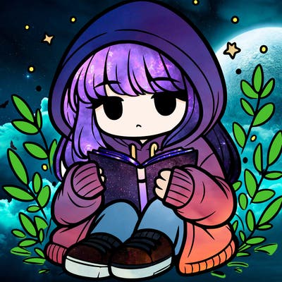 girl in oversized hoodie reading a book