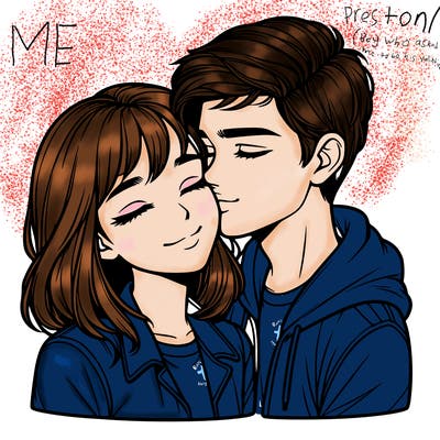 realistic girl and boy  love