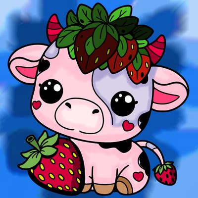 cute strawberry cow