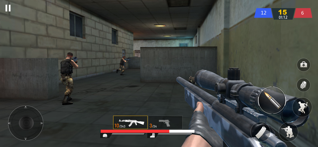 Critical Terrorist Shoot FPS - First person sniper view in a 3D tactical mobile shooter game.