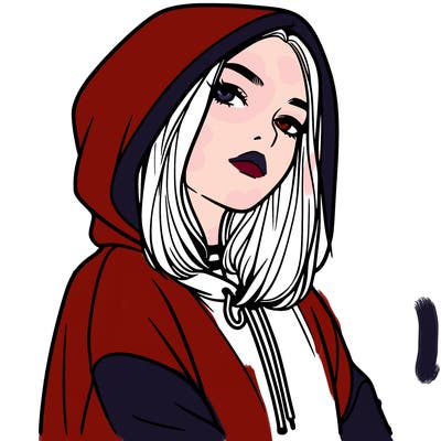 a realistic girl in a hoodie