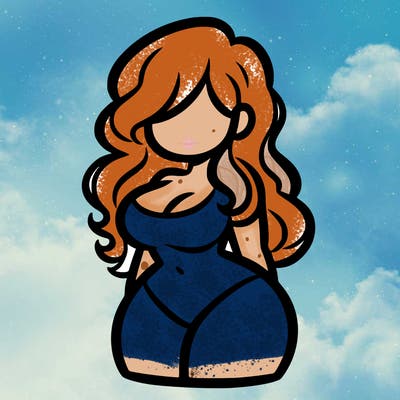 curvy woman with hair