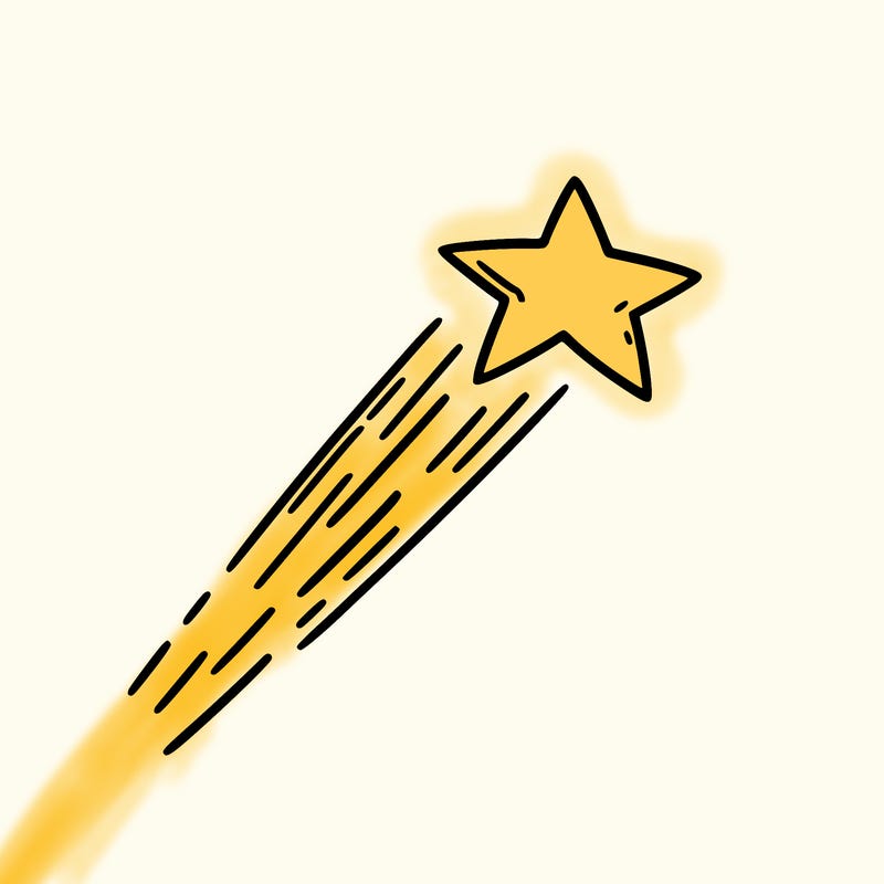 a shooting star in the sky