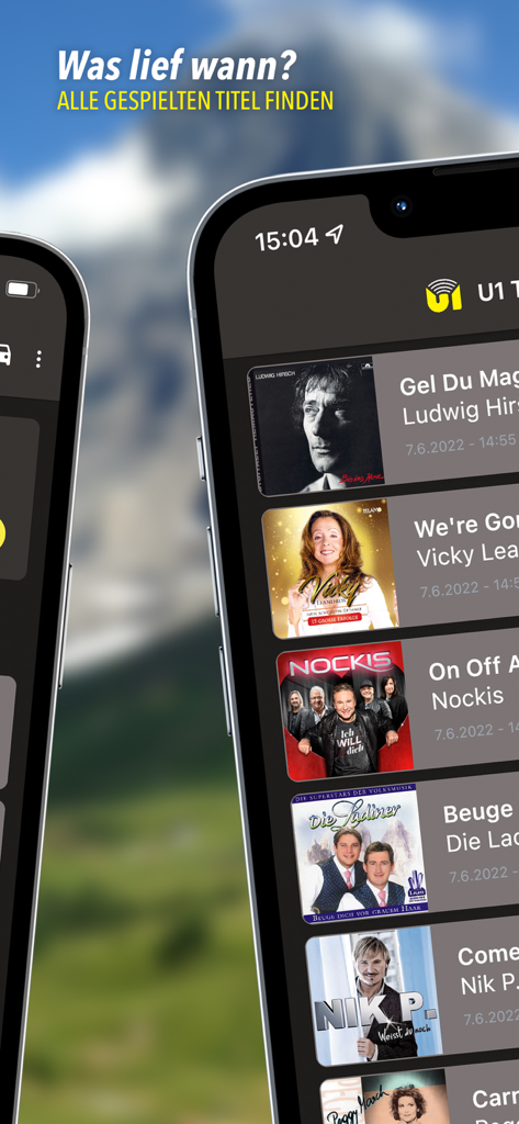 Radio U1 Tirol - Cronologia della playlist dell'app Radio U1 Tirol che mostra le canzoni e gli artisti riprodotti di recente