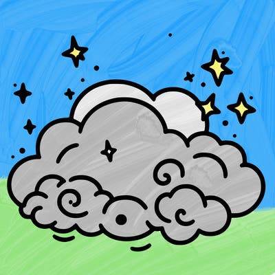 pink starry cloud sky