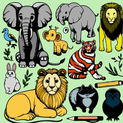realistic coloring book about animals