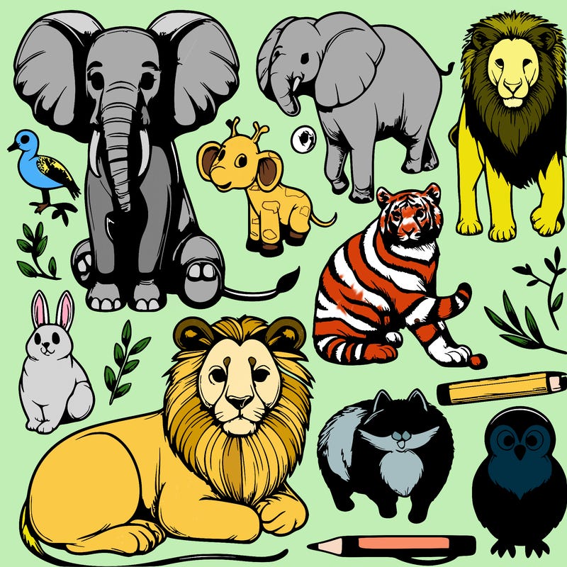 realistic coloring book about animals