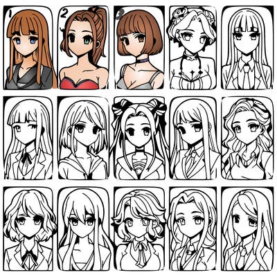 girls that look diffrent anime