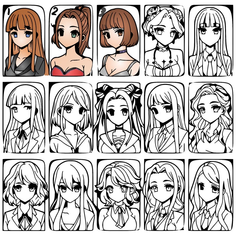 girls that look diffrent anime