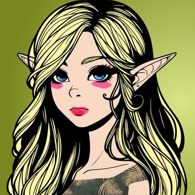 elf girl realistic dark fantasy