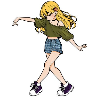 realistic girl danceing