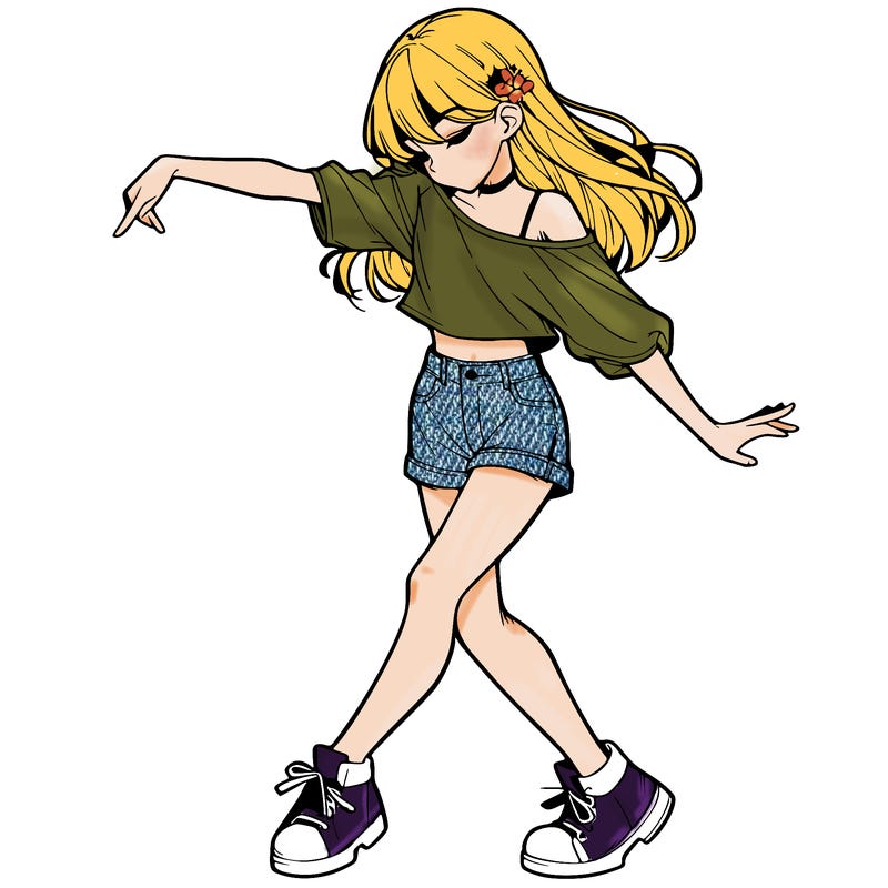 realistic girl danceing