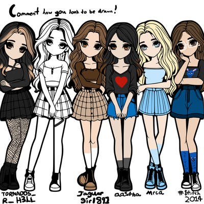 a group of girls realistic