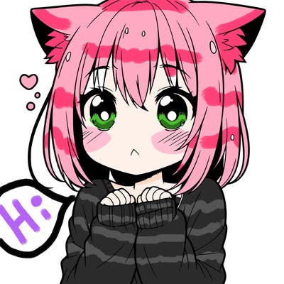 shy anime catgirl