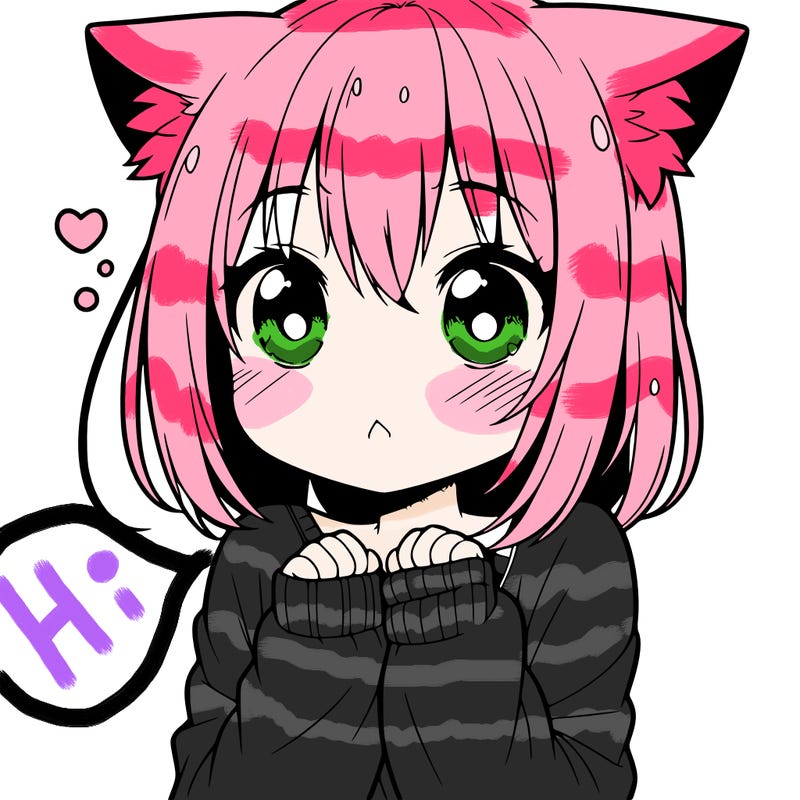 shy anime catgirl