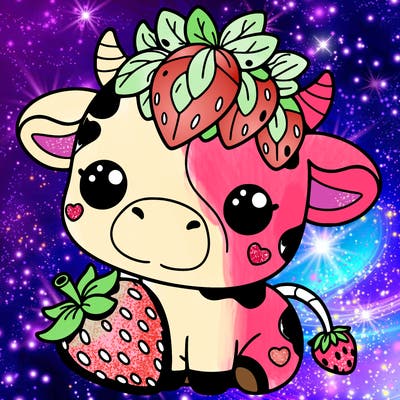 cute strawberry cow