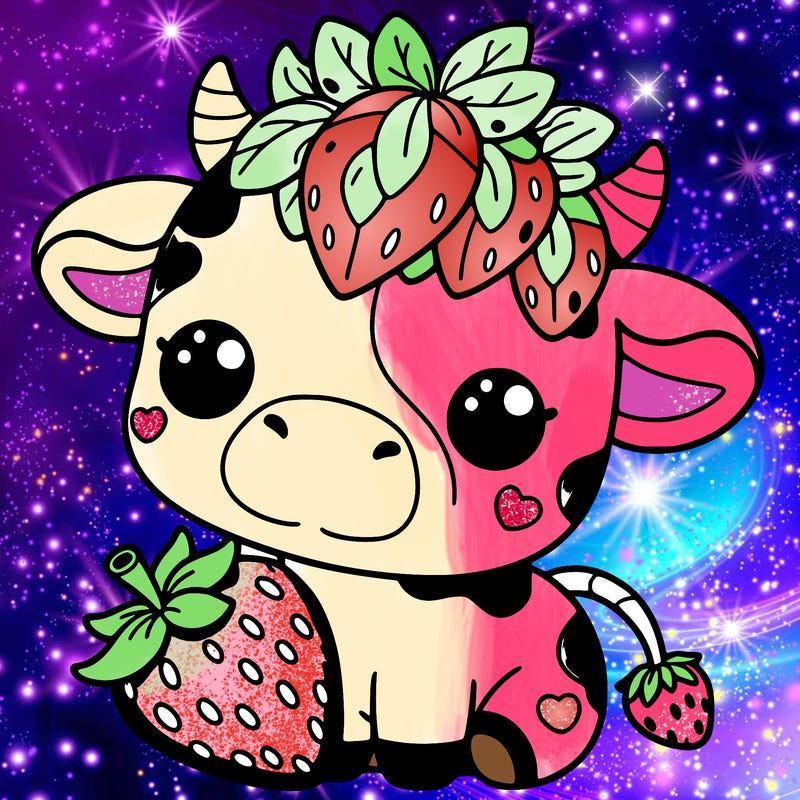 cute strawberry cow