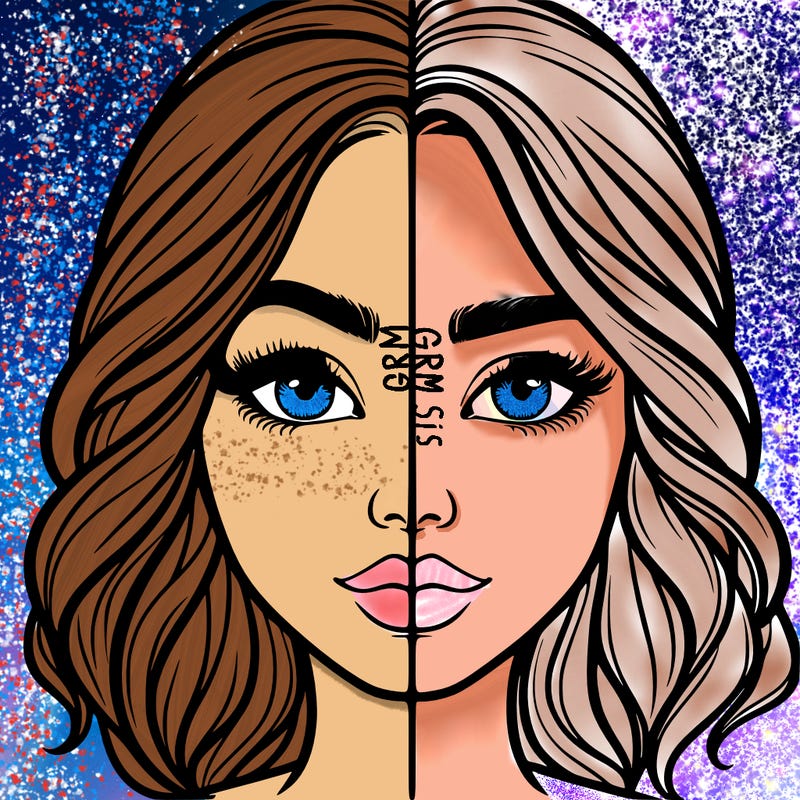 realistic girl split half