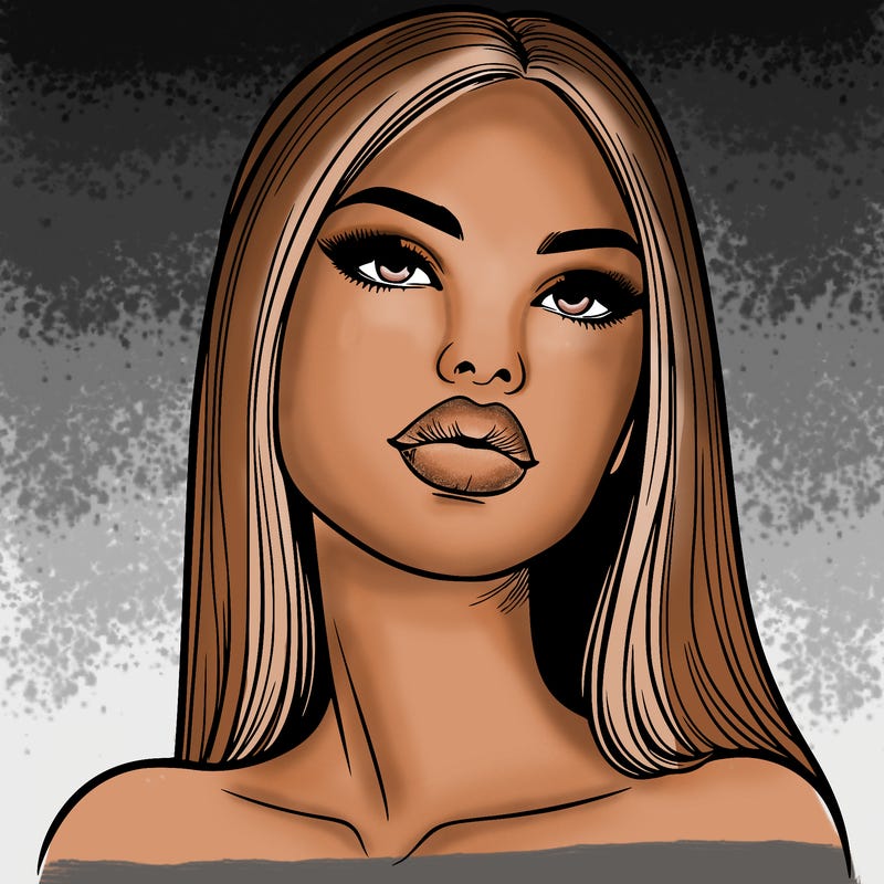 realistic woman with full lips