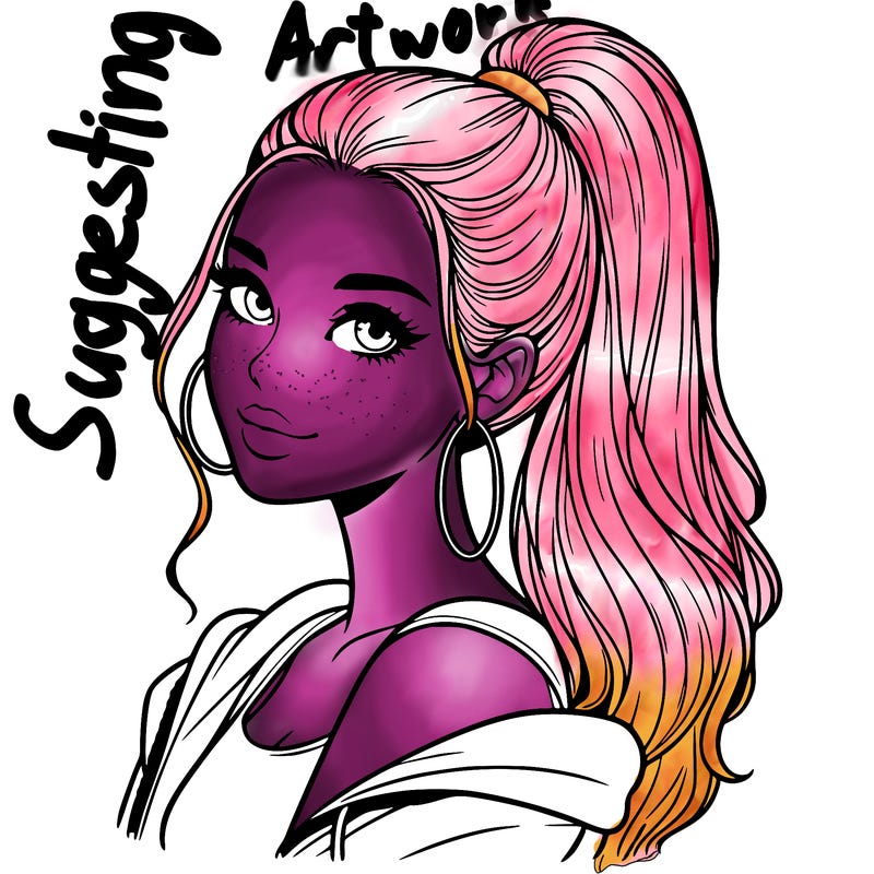 realistic girl with a high ponytail