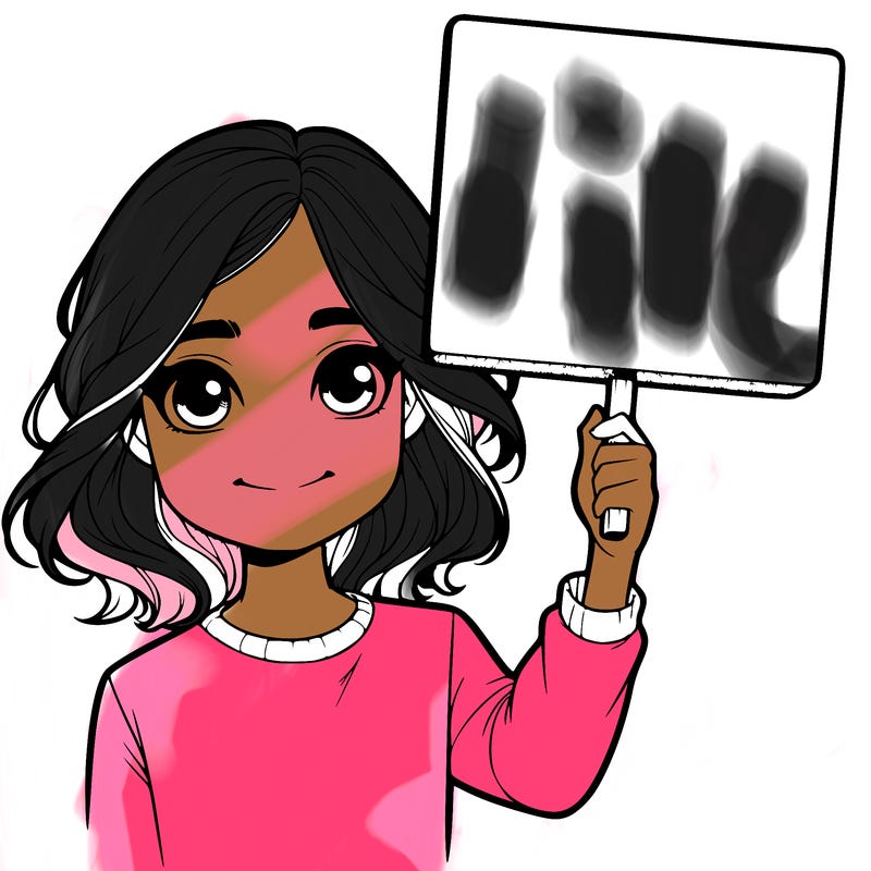 realistic girl holding up a sign