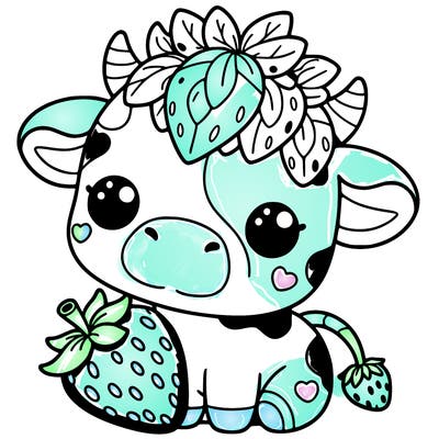 cute strawberry cow