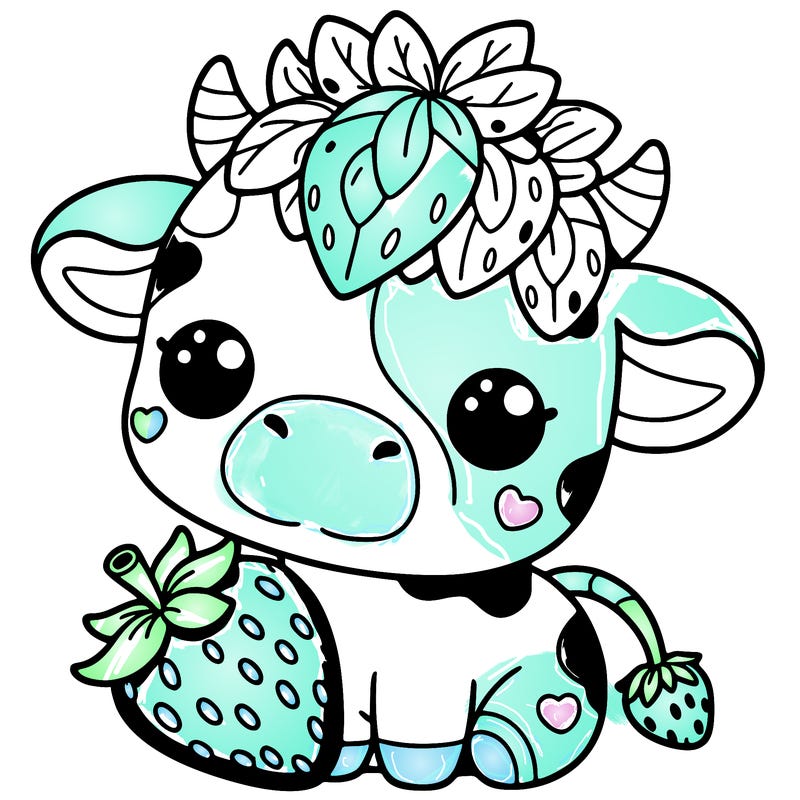 cute strawberry cow