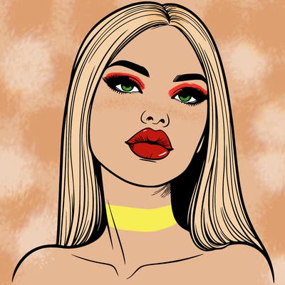 realistic woman with full lips