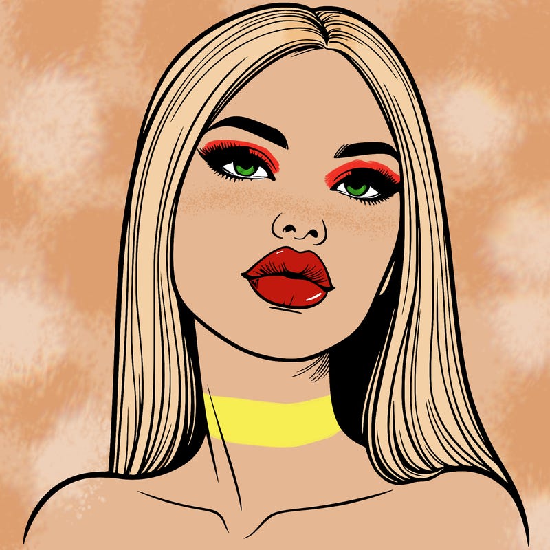 realistic woman with full lips