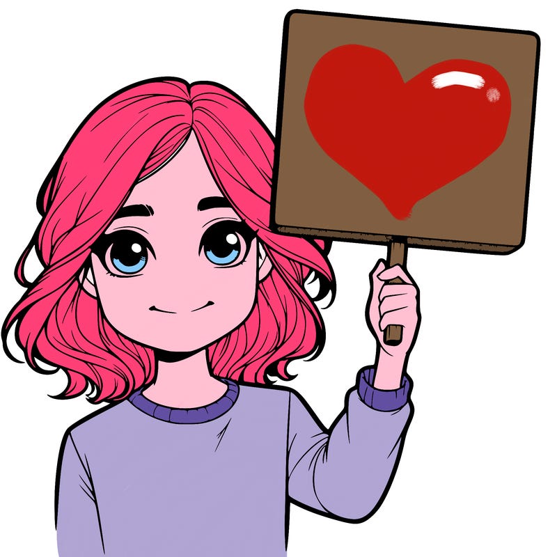 realistic girl holding up a sign