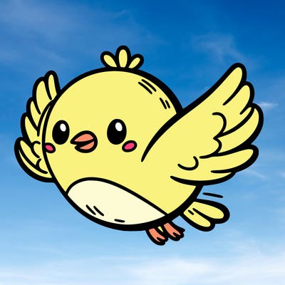 cute bird flying