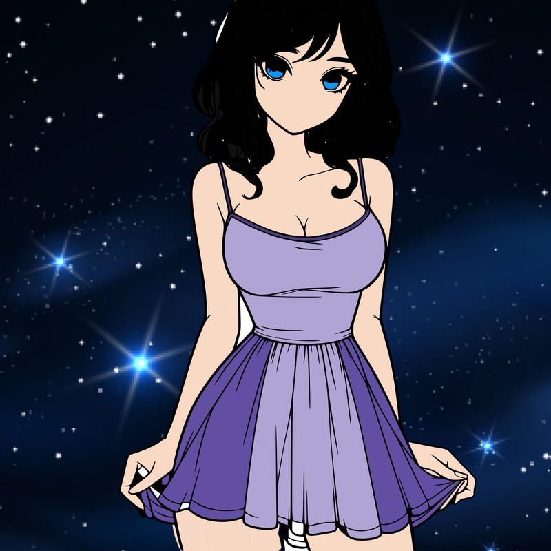 realistic girl in short dress