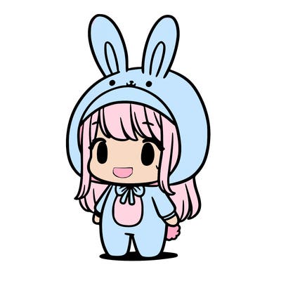a girl in a bunny costume