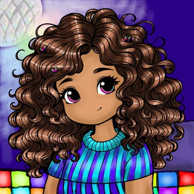 realistic girl with curly hair