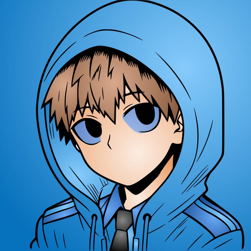 manga character with a hoodie
