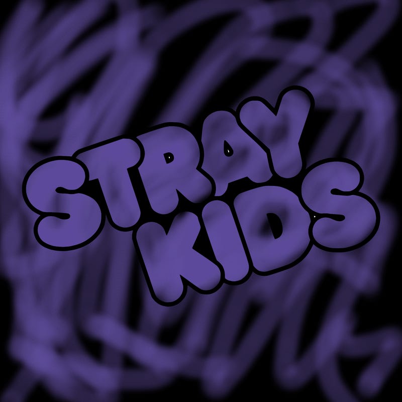 bubble letters saying stray kids