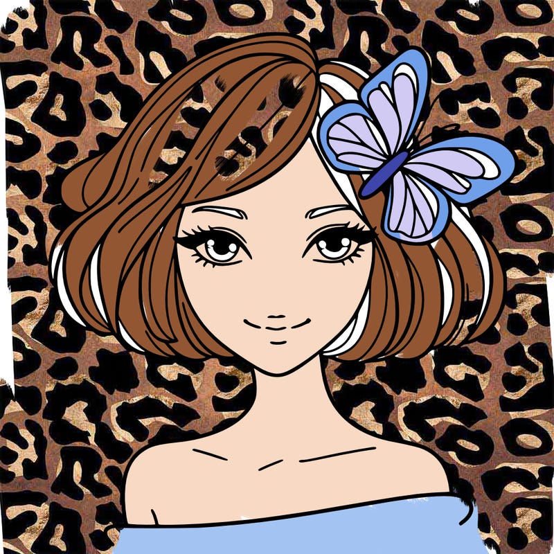 woman with butterfly short hair